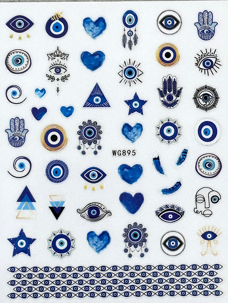 Nail Decals, Item #G7, Evil Eyes Nail Stickers and Decorations