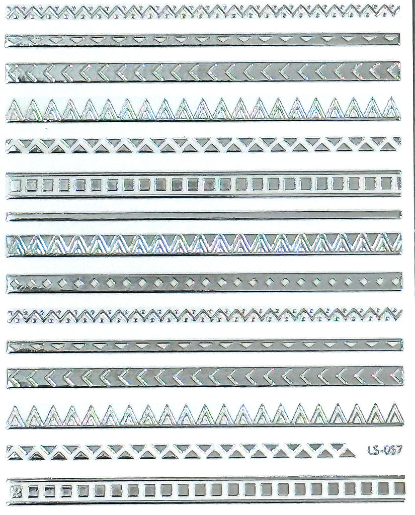 Nail Decals, Item #G8, Silver Tone Bands For Nails and Other Crafts