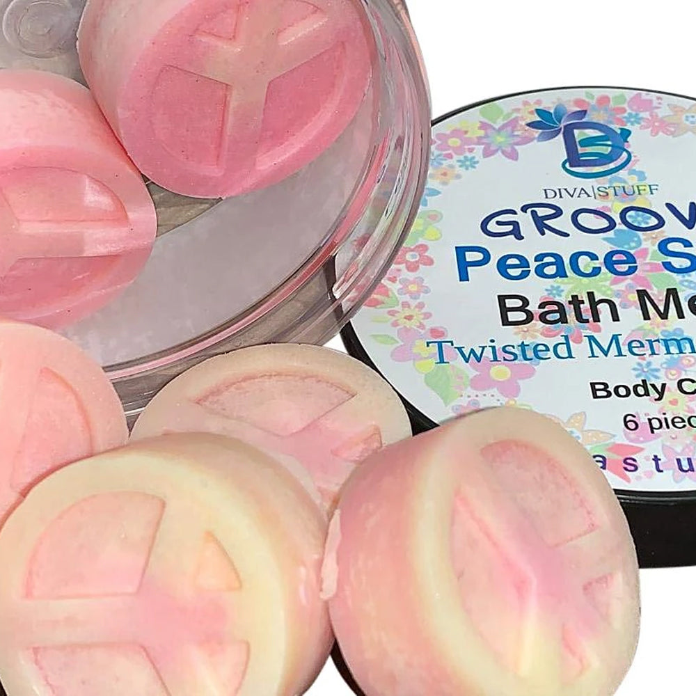 Groovy Peace Signs Skin Softening Slow Melt Bath Melts With Cocoa Butter and Shea Butter