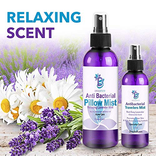 Anti-Bacterial Pillow + Travelers Mist - Lavender & Chamomile Scent (Combo Pack)