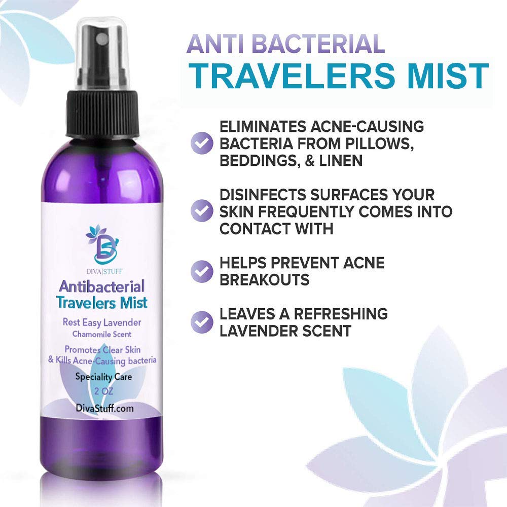Anti-Bacterial Travelers Mist - Lavender Chamomile Scent 2 OZ
