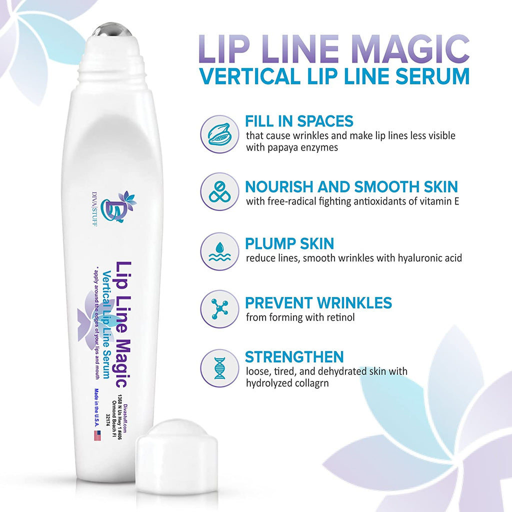 Lip Line Magic, Verticle Lip Line Repair Serum With Hyaluronic Acid, Papaya Enzymes and More