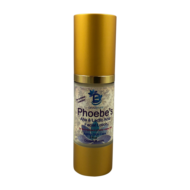 Phoebe's Crepey Skin Facial Lotion, With Alpha Fruit Acids, Lactic Acid, Hyaluronic Acid, Retinol and More By Diva Stuff