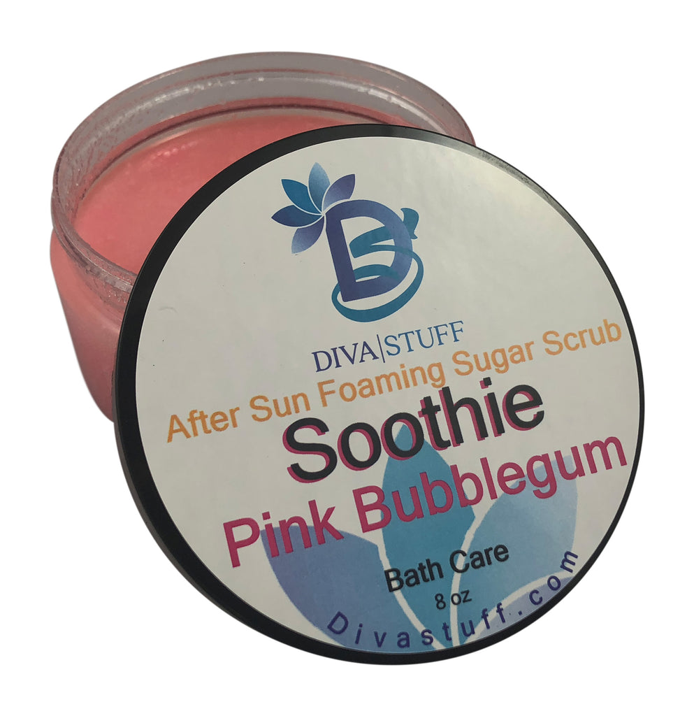 Diva Stuff Pink Bubblegum Soothie Scrub For Dry Skin, 8oz Jar