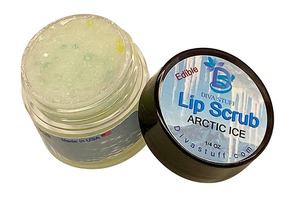Diva Stuff Ultra Hydrating Lip Scrub for Soft Lips, New Holiday Flavors, Gentle Exfoliation, Moisturizer & Conditioner, ¼ oz - Made in the USA (Arctic Ice)