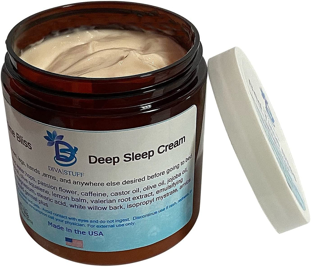 Bed Time Bliss, All Natural Deep Sleep Night Cream with Passion Flower, Valerian Root, Hops, Lemon Balm and Magnesium and White Willow Bark for Aches and Pains, Vanilla Passionfruit Scent,
