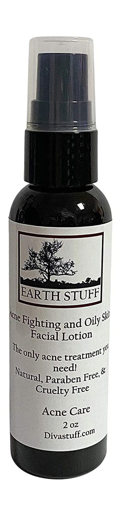 Earth Stuff Acne Set, The Only Two Products You Need To Control Cystic, Severe and Mild Acne, 5 in 1 Acne Scrub, Mask, Wash, Spot Treatment and Blackhead Dissolver Plus Acne Fighting And Oily Skin Facial Lotion, By Diva Stuff