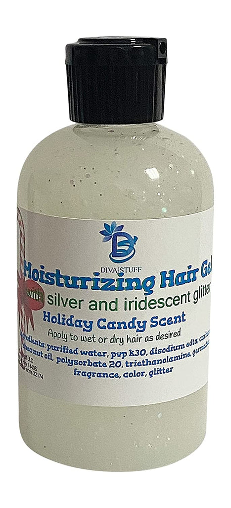 Moisturizing Hair Styling Gel With Holiday Glitter, Holiday Candy Scent, 4 oz By Diva Stuff