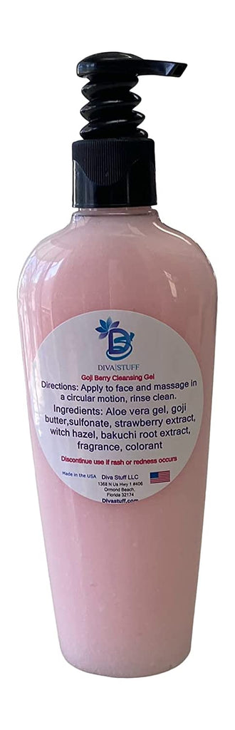 Goji Berry Make Up Removing Facial Cleansing Gel For Aging Skin, With Strawberry Extract, Goji Berry Butter and Bakuchi Fruit Extract,8 Ounces