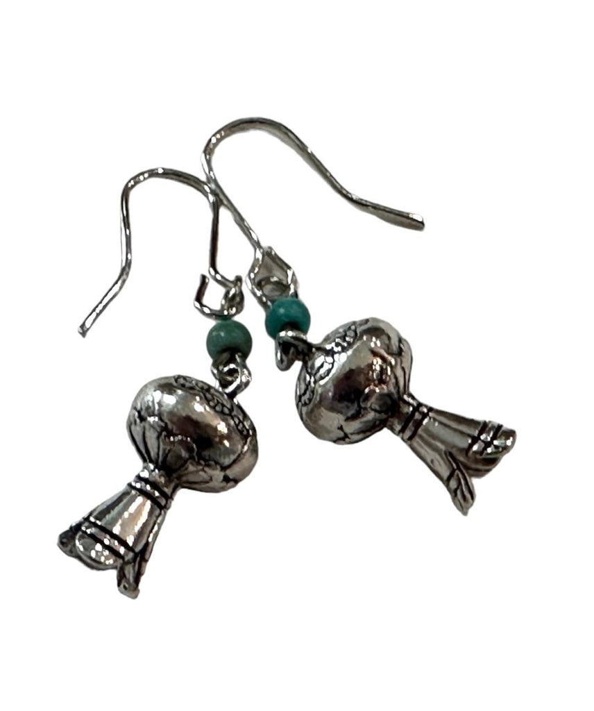 Flirty Findz Tibetan Wind Chime Silver-Toned Earrings, Lightweight, For Pierced Ears, Item JQ1