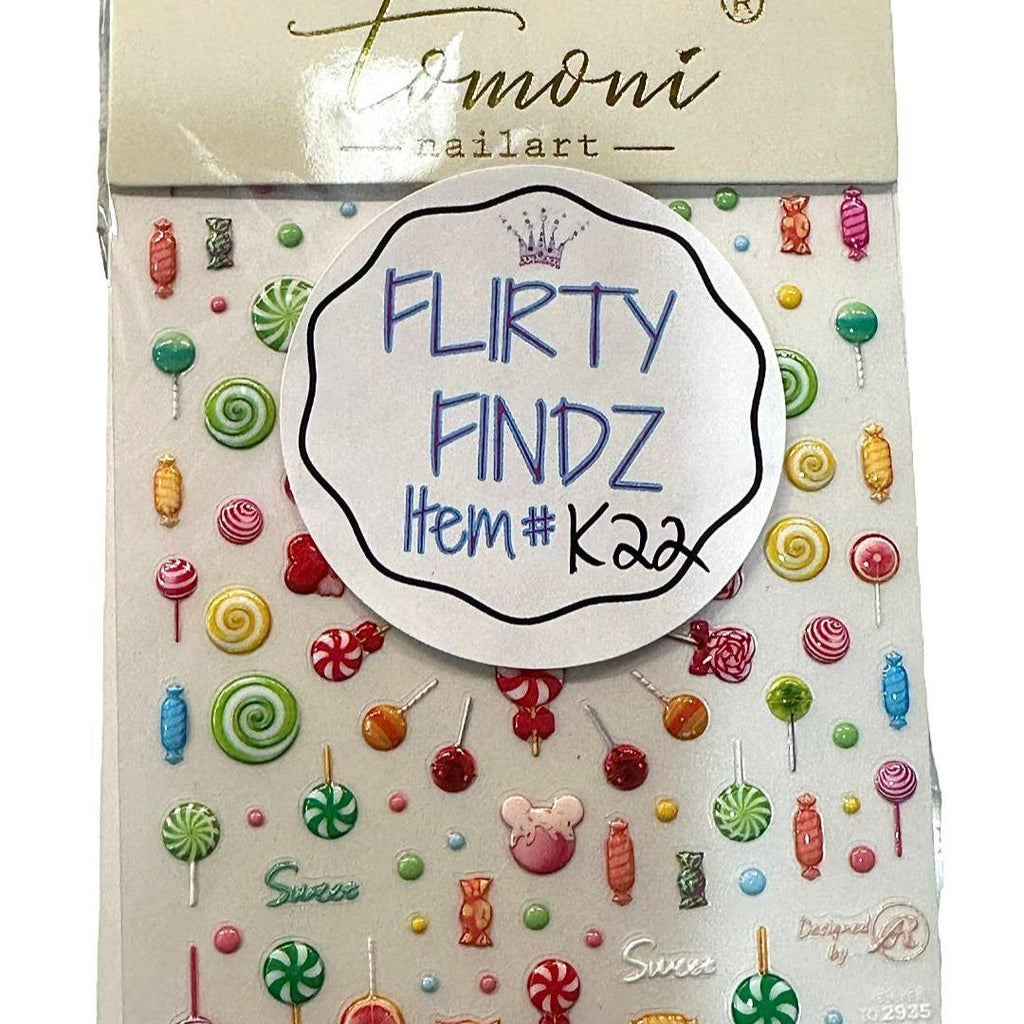 Flirty Findz Colorful Candy Fun,Jelly Nail Art Decals and Stickers, Item K22