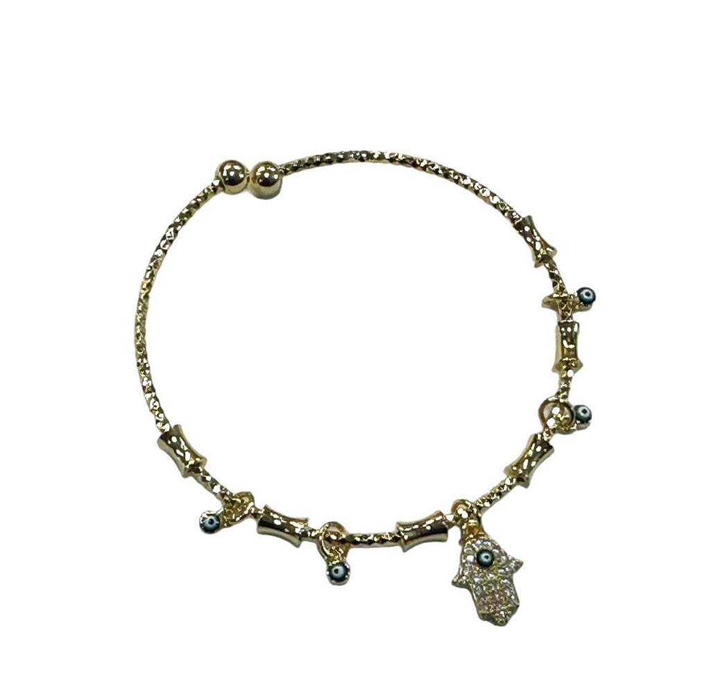 Hamsas Charm  Bracelet, Gold Tone Bracelet, Item J61