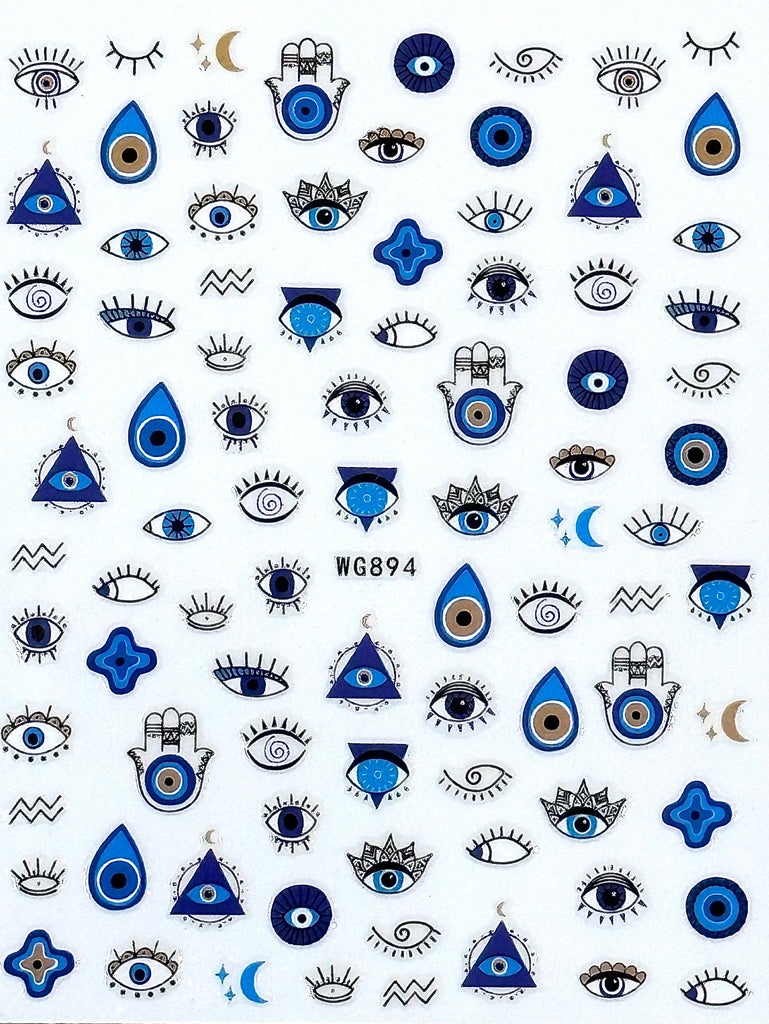 Nail Decals, Item #G5, Evil Eyes and Hamsas, For Nails and Crafts