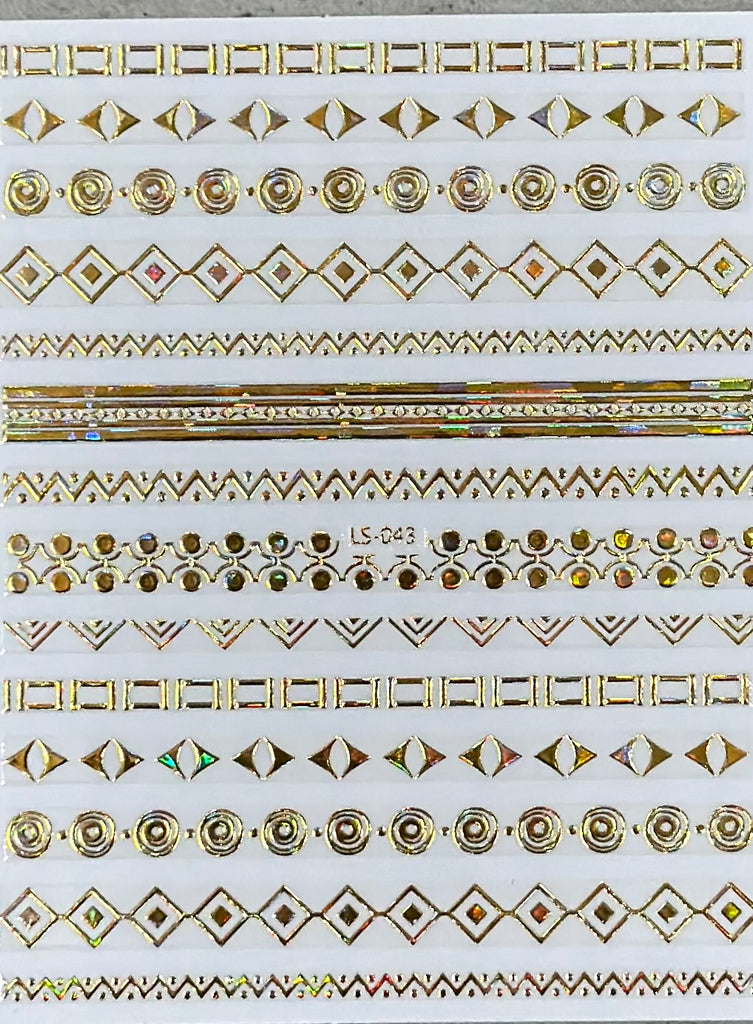 Nail Decals , Gold Tone, Item # G1, For Nails and Crafts