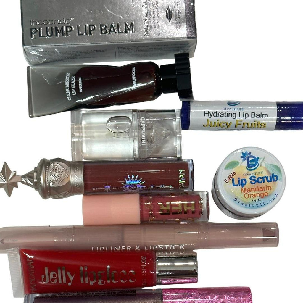 Flirty Findz Lip Mystery Medley, 10 Unique Lip Products Chosen At Random, Lip Pencils, Lipsticks, Lip Glosses, Lip Plumpers, Lip Stains and More