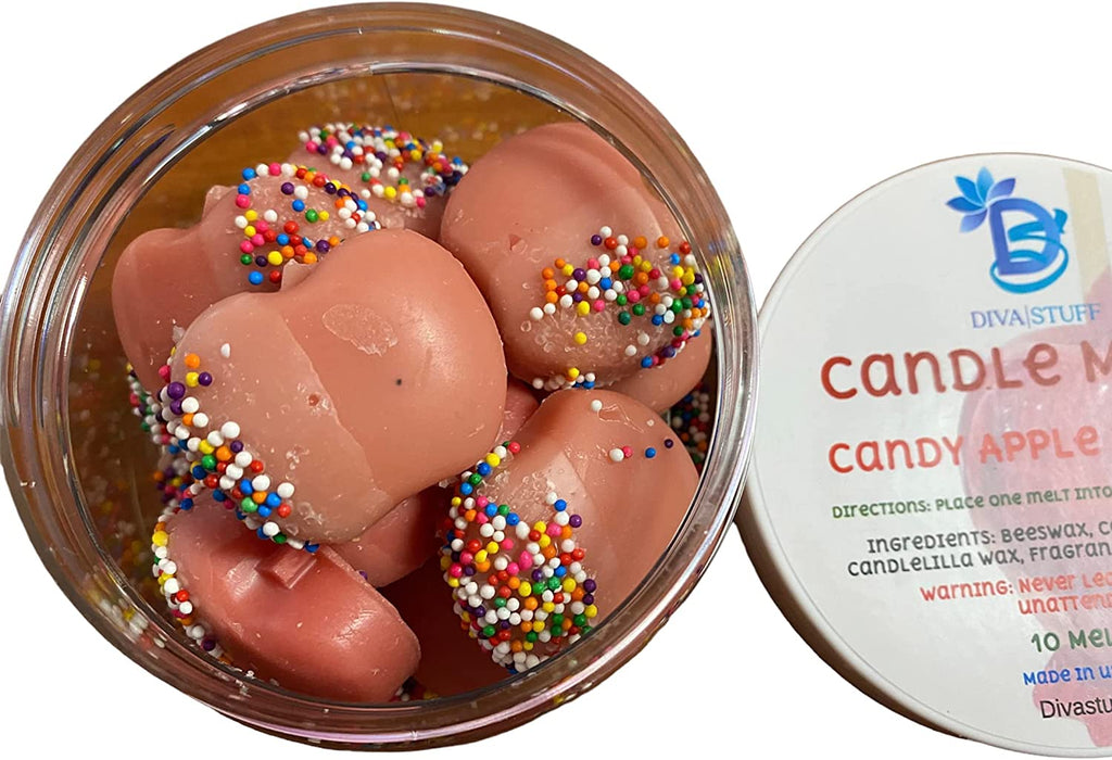 Candy Apple Scented Wax Tarts/Melts , Cute Apple Shapes with Candy Decorations, Fun, Smells Great , by Diva Stuff