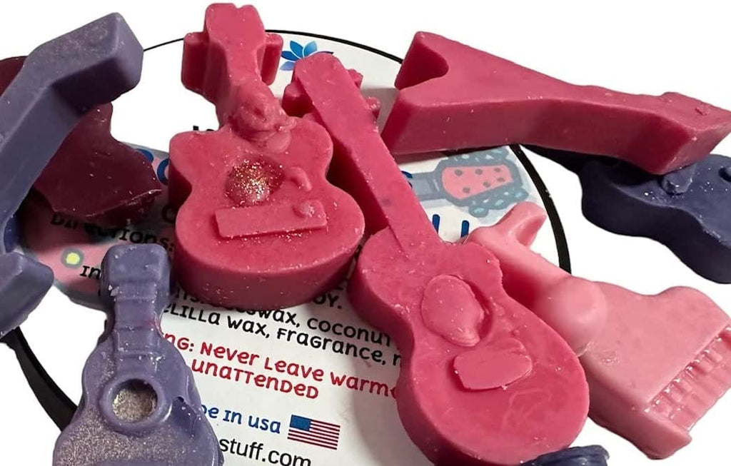 Rock-N-Roll Wax Melts, Black Cherry Merlot Scent, Fun Guitars,Painos and Other Musical