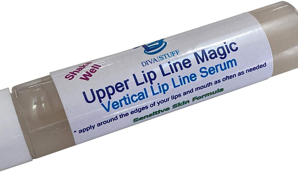 Upper Lip Line Magic for Vertical Lines Above The Lips, Sensitive Skin Formula with Hyaluronic Acid, Papaya Extract, Black Algae, Kalahari Melon and More, by Diva Stuff
