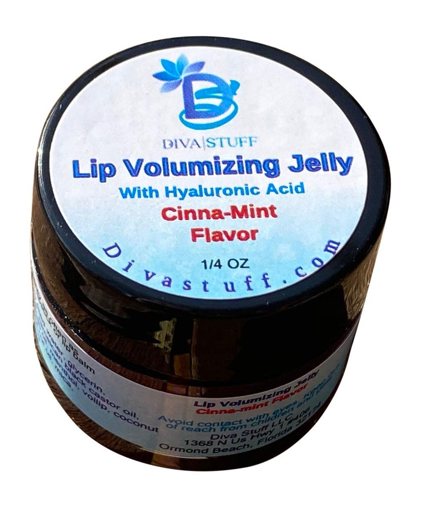 Lip Volumizing Jelly, Cinnamint Flavor, No Wax, Maximum Amount of Hyaluronic Acid, Jamaican Black Castor Oil and Vitamin E, Smooths, Plumps, Hydrates
