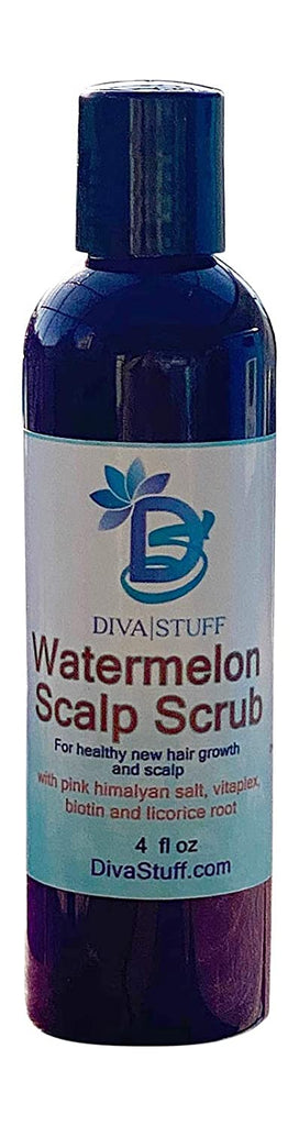 Watermelon Scalp Scrub For Healthy New Hair Growth and Scalp, With Biotin, Licorice Root, Watermelon Seed Extract and Pink Himalayan Salt, By Diva Stuff, 4oz