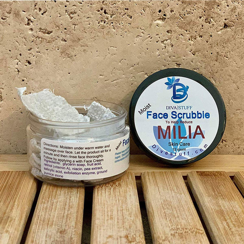 Milia Face Scrubbies,Helps Dissolve and Reduce Milia, With Salicylic Acid, Niacin, Retinol, Pumice and More