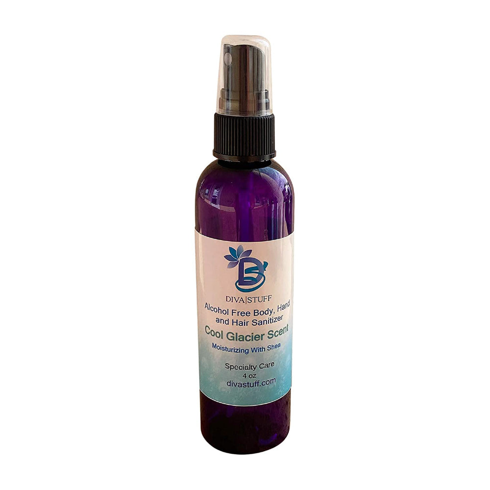 Alcohol Free Body, Hand and Hair Sanitizing Spray With Moisturizing Shea Oil, Cool Glacier Scent, 4 oz