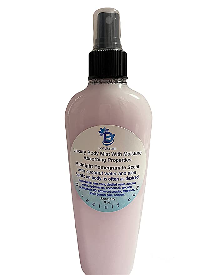 Midnight Pomegranate Scented Moisture Mist With Sweat Absorbing Properties, Coconut Water and Aloe, By Diva Stuff Visit the Diva Stuff Store