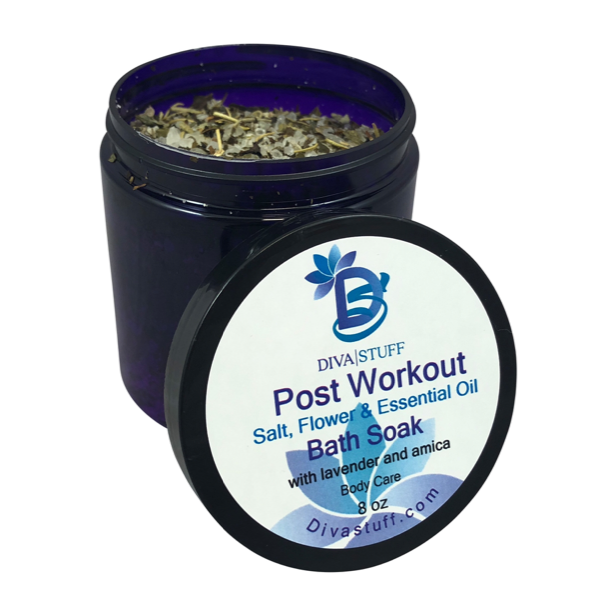 Post Workout Bath Tea Soak With Epsom Salts, Dried Flowers and Essential Oils
