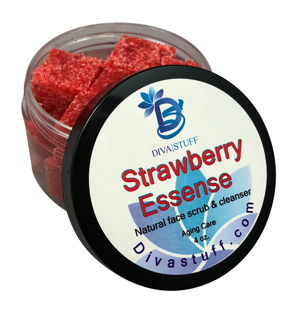 Strawberry Essence, All-Natural Face Scrub & Cleanser - 4 Oz