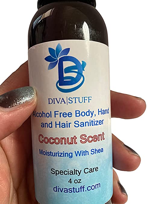 Alcohol Free Body, Hand and Hair Sanitizing Spray With Moisturizing Shea Oil, Coconut Scent, 4 oz