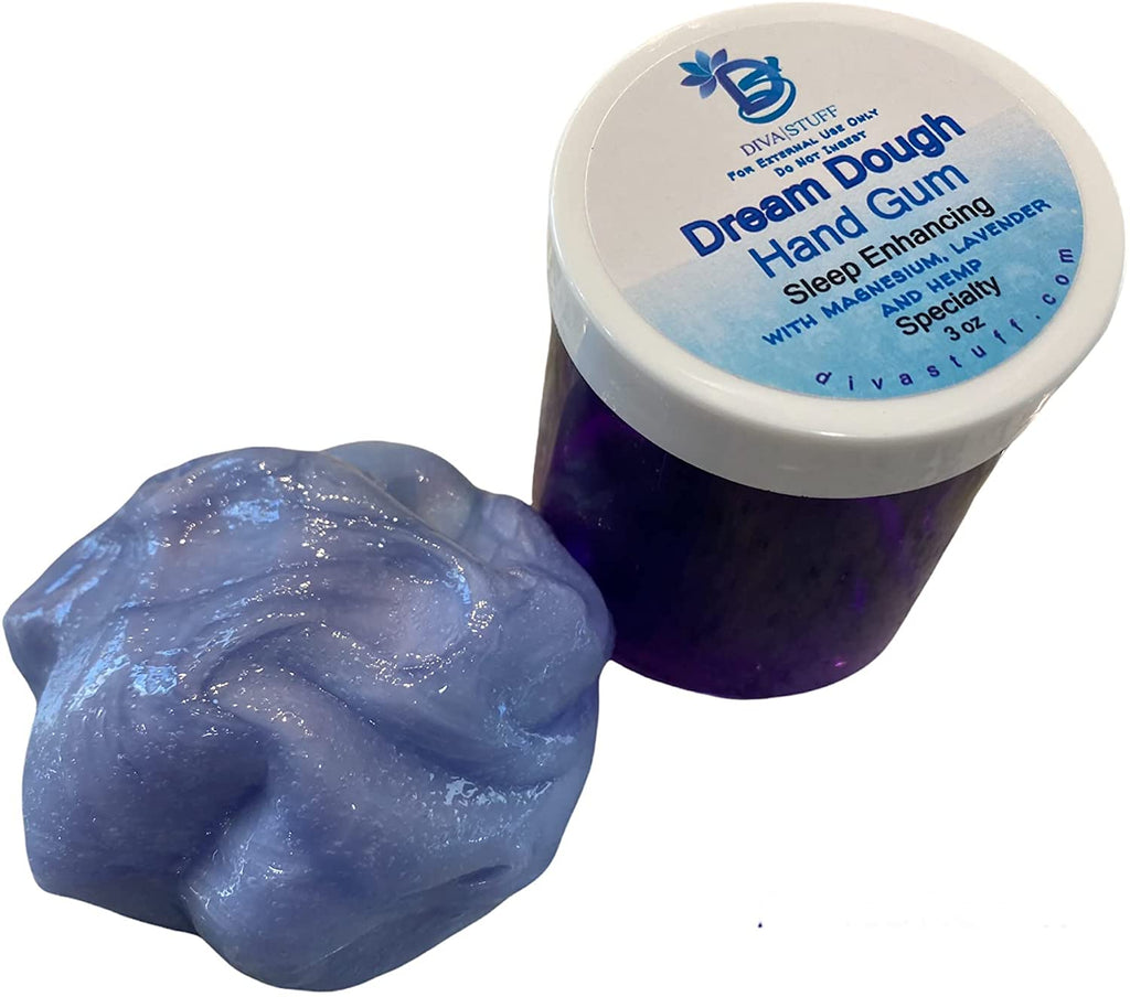Dream Dough Hand Gum, Enhances Sleep and Relaxation, with Magnesium, White Willow Bark and Lavender, by Diva Stuff