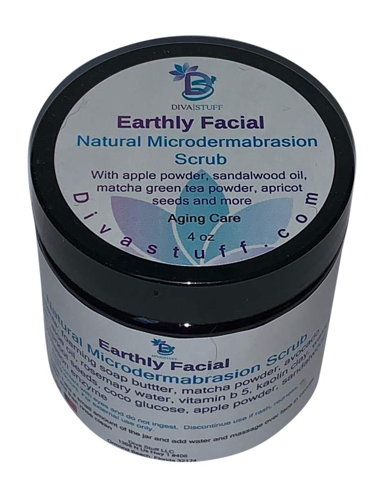 Earthly Facial, Gentle All Natural Microdermabrasion Facial Scrub, For Smooth, Soft and Supple Skin, By Diva Stuff
