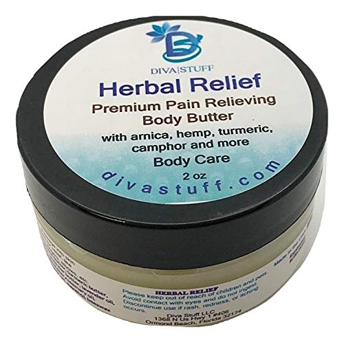 Diva Stuff Herbal Relief Pain Body Butter for Inflammation, Joint Pain, Arthritis, Muscle Aches, Soreness, and Tightness, 2 oz