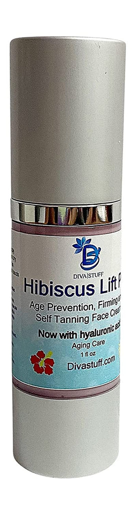 Hibiscus Lift, Now With Hyaluronic Acid and Self Tanners, Natural Age Prevention, Firming & Acne Healing Face Cream, All In 1, By Kym's Diva Stuff (Hibiscus Lift Plus)