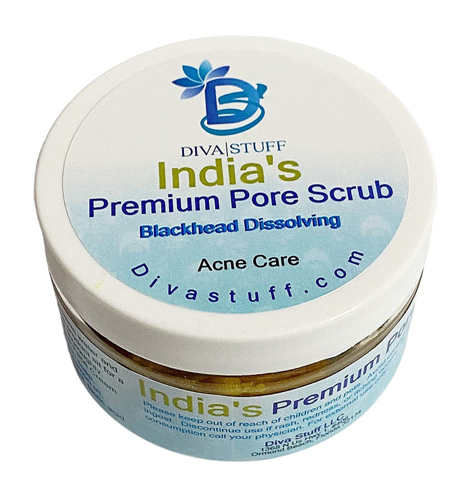 India's Premium Pore Scrub, For Blackheads, Whiteheads and Clogged Pores, With Turmeric, Sugar and Lemongrass, By Diva Stuff