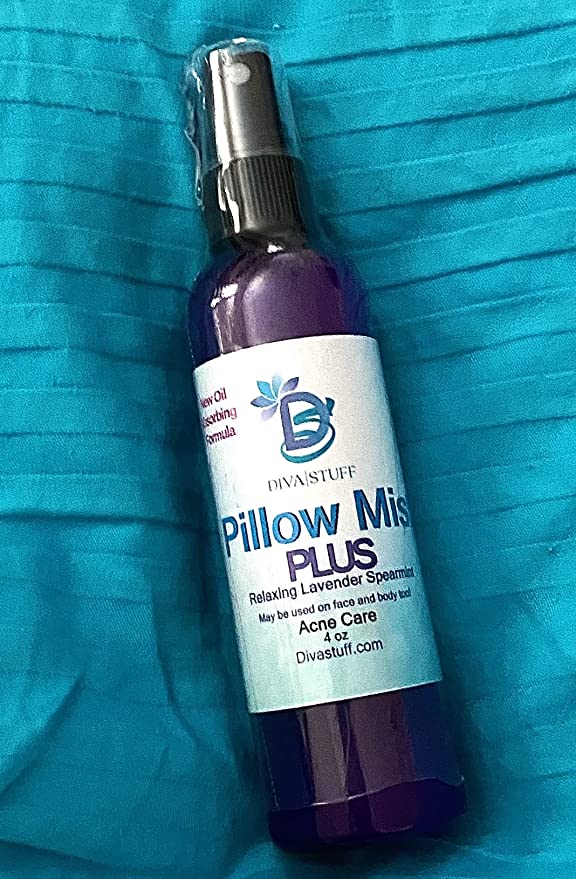 Plus Pillow Mist, New Formula, Now Absorbs Oil and Sebum Too - Promotes Clear Skin & Protects from Acne-Causing Funk, Cleans Pillows, Pillowcases, Beddings, and Sheets, 4 fl oz