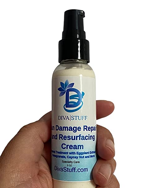 Sun Damage Repair and Resurfacing Cream, For Damage Done by the Sun With Eggplant Extract, Aloe Vera, CayCay Nut Oil, Vitamin C and More