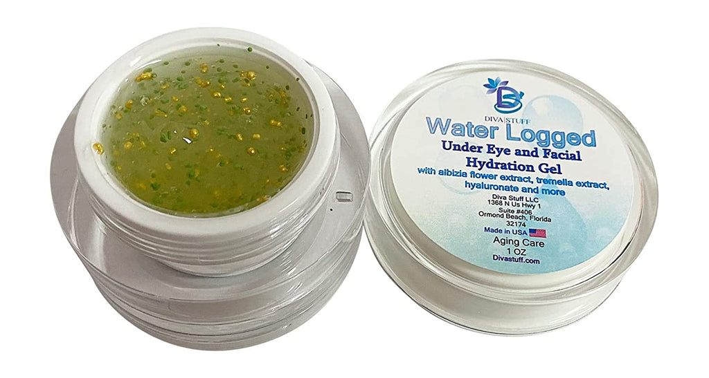 Water Logged Under Eye and Facial Hydration Gel With Albiza Flower Extract, Tremella Extract, Hyaluronate and Black Algae By Diva Stuff