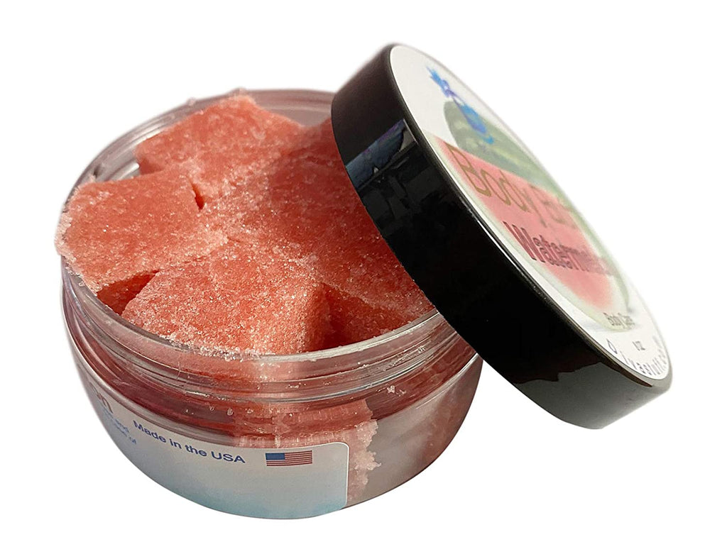 Diva Stuff Sugar Cube Body Buff Scrub, Exfoliates and Hydrates Skin, Watermelon, Pairs With Our Crepey Skin Cream - , 8 oz