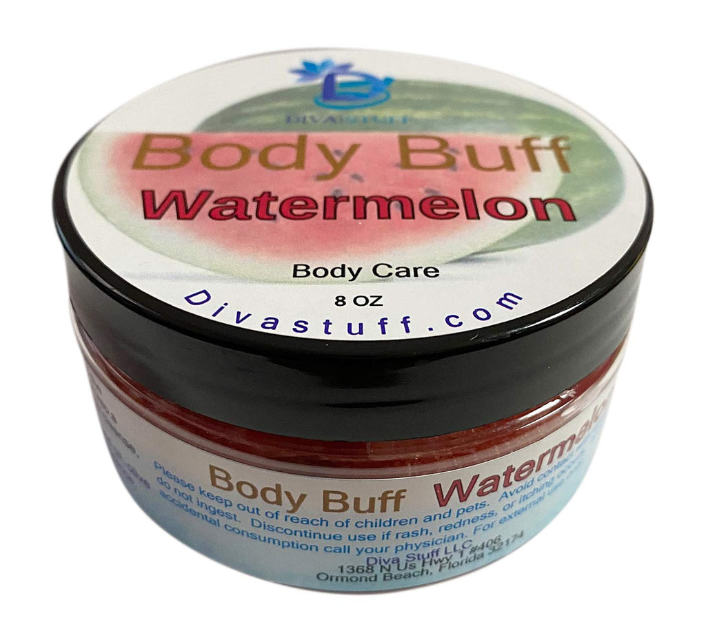 Diva Stuff Sugar Cube Body Buff Scrub, Exfoliates and Hydrates Skin, Watermelon, Pairs With Our Crepey Skin Cream - , 8 oz